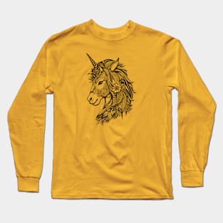 Unicorn line art illustration Long Sleeve T-Shirt